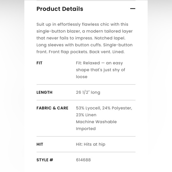 NWT LOFT Relaxed Modern Blazer, Small - Picture 4 of 9